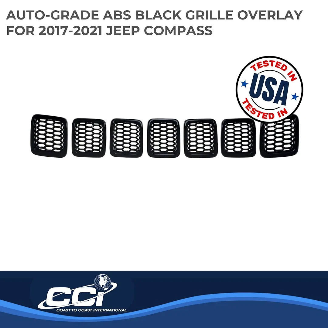 ABS6478B – COAST2COAST Grille Insert, Overlay 7 Piece Black ABS Plastic - view 2